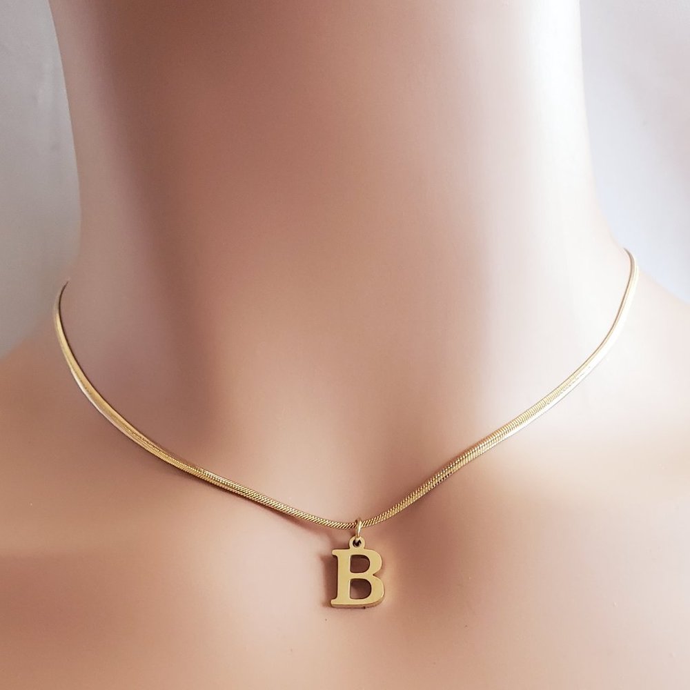 Initial B Gold Necklace